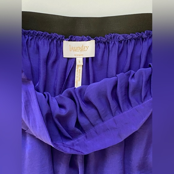 LAUNDRY BY SHELLI SEGAL Royal Purple Flowy Maxi Skirt Small - Picture 4 of 10